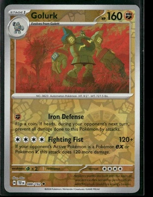 Pokemon Golurk #088/162 SV05: Temporal Forces Reverse Holo Near Mint or Better - Image 1 of 2