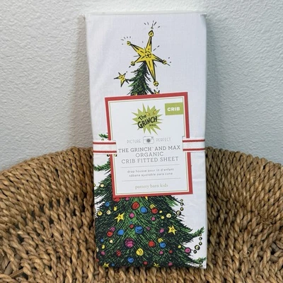 SÁBANA AJUSTABLE CUNA ORGÁNICA PERFECTA IMAGEN DR SEUSS THE GRINCH NIÑOS GRANERO DE CERÁMICA Foto 1 de 4
