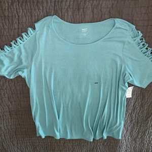 New NWT Avenue Your Tee Womens Plus 22 24 Tshirt 22/24 Cutout On Sleeves - Picture 1 of 3