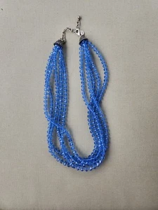 Collar Joan Rivers Multi Hilo Azul Cuentas 12" Ajustable - Imagen 1 de 4