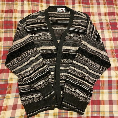 Suéter Florence Tricot Abuelo Argyle Cárdigan Mezcla Lana Hecho en Italia XLT Foto 1 de 4