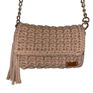 Tamille Häkel Tasche Natur Gewebt Schulter Damen Handtasche Boho Hippie Freizeit Hellbraun - Bild 1 von 12