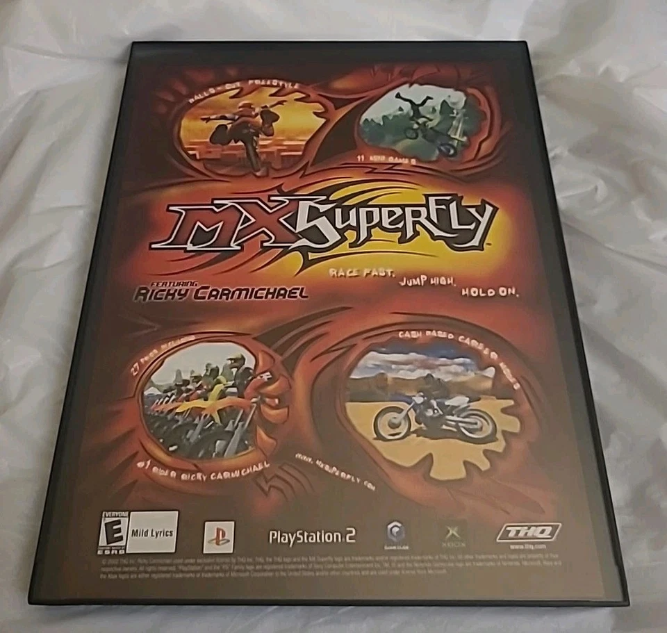 MX Superfly Ricky Carmichael Video Game Print Ad Framed 2002 8.5X11   - Image 1 of 1
