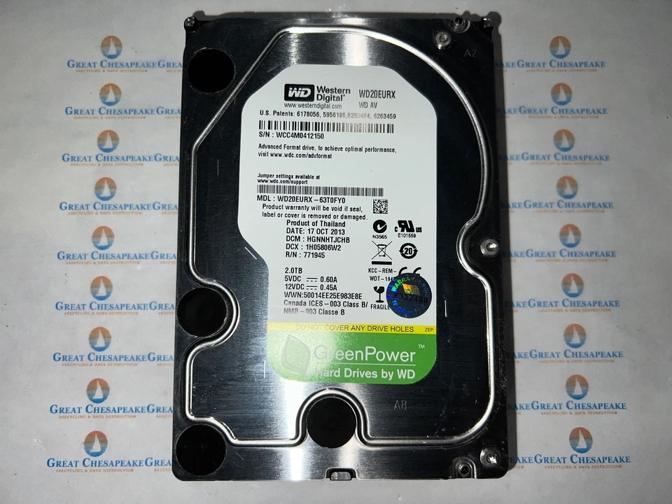 Western Digital WD20EURX-63T0FY0 2TB Green Power 3.5" SATA 5400 RPM TESTED! - Image 1 of 1