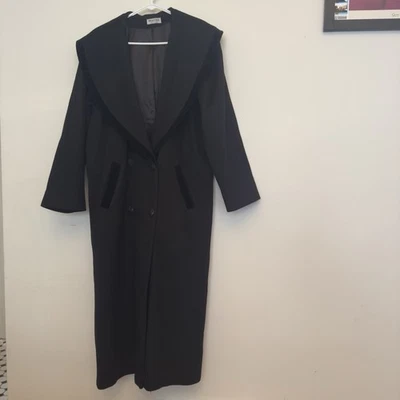 Винтажный Braefair полная длина шерсти смесь пальто куртка бархат отделки сделано США M/L - Изображение 1 из 4