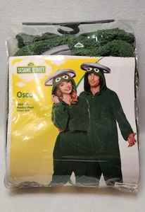 01601673 Spirit Halloween Adult L/XL Oscar Grouch Jumpsuit Costume Sesame Street - Picture 1 of 5