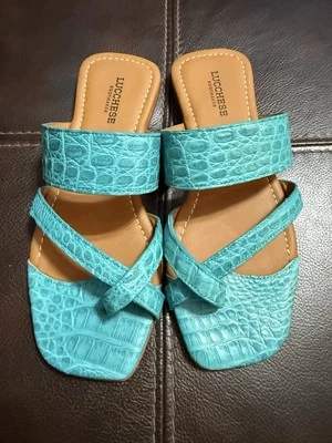 Sandalias Lucchese Caiman Fiorella para mujer talla 7 turquesa  Foto 1 de 4