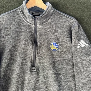 Adidas Golden State Warriors Medium Team Issue Climawarm 1/4 Zip Gray Jacket - Picture 1 of 8