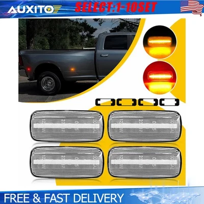 For Dodge Ram 2500 3500 10-18 Dually Clear LED Side Marker Lights Fender 4-20X - Image 1 of 4