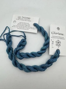 Gloriana 12 Strand Silk Floss For Needlework-2 Skeins/6 Yd Each-Teal Twilight - Picture 1 of 2