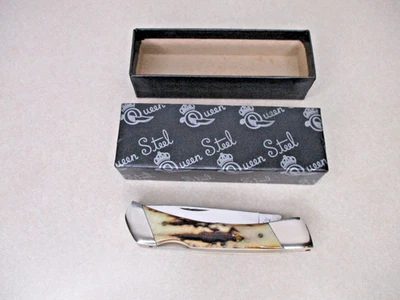 Vintage 1997 Queen Cut Co Cutlery Stag Lockback Knife Titusville PA Steel City - Image 1 of 4