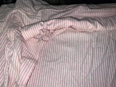 THE LAND OF NOD CANOPY~PINK & WHITE STRIPE - Image 1 of 4