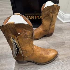 Stivali western da cowboy Dan Post Simon conici in pelle marrone chiaro DP3229 da uomo taglia 10,5 - Foto 1 di 14