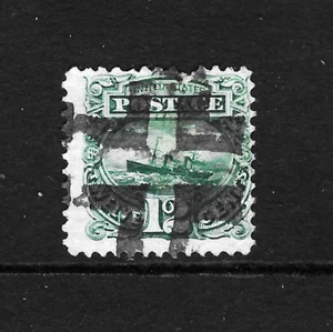 US Scott #117 used Green 12 cent SS Adriatic, F centering w/ grill, fancy cancel - Picture 1 of 2