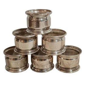 900 Silber Serviettenringe 111g 6er Set arabische Punzen 1,5" blanko/nicht graviert - Bild 1 von 8