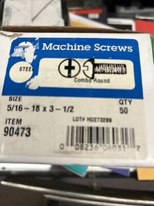 5/16-18 x 3-1/2" Phillips Round Head Machine Screws Stainless Steel 18-8 Qty 50 - Picture 1 of 1