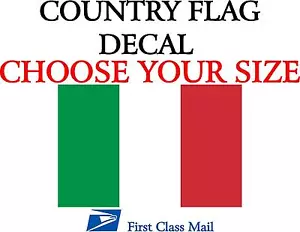 ITALIAN COUNTRY FLAG, STICKER, DECAL, 5YR VINYL, Country flag of Italy - Picture 1 of 2