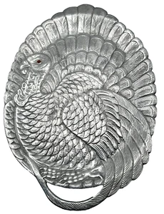 Vintage 80s Arthur Court Turkey Serving Platter Thanksgiving Red Eye 26" x 17" - Picture 1 of 10