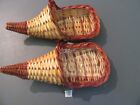 2 Pcs Horn Of Plenty Cornucopia Wicker Rustic Two Tone Basket