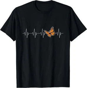 Monarch Butterflies Heartbeat Cute Butterfly Lover T-Shirt - Picture 1 of 12