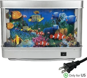 Aquarium Fish Tank with LED Lights Artificial Tropical Fish Tabletop Home Decor - Picture 1 of 6