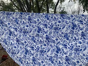 LE CLUNY FRENCH PROVENCE FLORAL COATED COTTON TABLECLOTH 67” across round - Picture 1 of 6