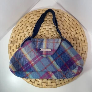 Ness of Scotland Harriette wool tartan handbag blue pink plaid tweed bag - Picture 1 of 9