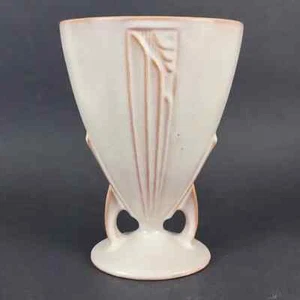 Roseville Moderne Tan White 1936 Vintage Art Deco Pottery Ceramic Vase 788-6 - Picture 1 of 9