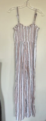 Macacão feminino Aeropostale perna larga tamanho S alças ajustáveis - Imagem 1 de 4