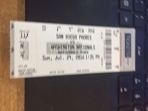 2016 WASHINGTON NATIONALS VS SAN DIEGO PADRES TICKET STUB 7/24 - Picture 1 of 1