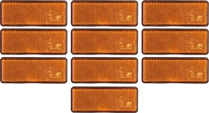 10x Reflektoren Anhänger Orange Reflektor Pkw selbstklebend gem StVZO 94x37mm V2 - Bild 1 von 4