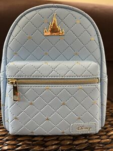 Loungefly Disney Castle Blue Mini Backpack NWT Please Read Factory Flaw