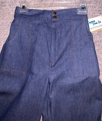 Vintage 1970s Jeans Blue High Waist BRady Bunch NEW - Изображение 1 из 4