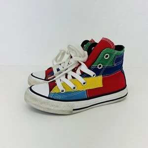 Chuck Taylor Converse Kids 11C Colorful High Top Blue Red Yellow Green Shoes - Picture 1 of 9
