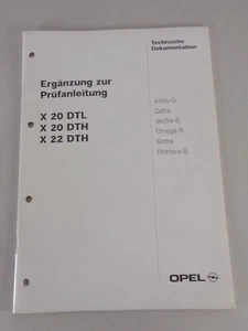 Manual de Taller Instrucciones Inspección Complemento Opel Motor X 20/22 Dtl / - Imagen 1 de 1