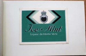 Original Kunst/Handbemalt 1930er Jahre Art Deco Französisch Neuwertig/Minze Likör Etikett Design - Bild 1 von 1