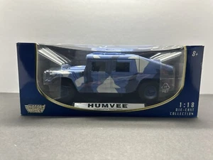 1/18 Motormax Hummer Humvee Blue Snow Camouflage Edition Military Vehicle - Picture 1 of 4