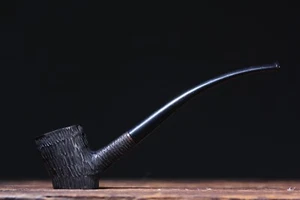 Poker Tobacco Pipe Handmade Wooden Pipe Sandblast Smoking Pipe - Picture 1 of 4