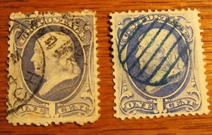 1870-71 -1 cent Benjamin Franklin National Bank Note Embossed with Grill Stamp - Picture 1 of 3