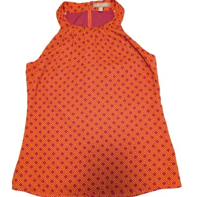 Top estilo halter con patrón geométrico rosa/naranja Banana Republic talla 2 Foto 1 de 4