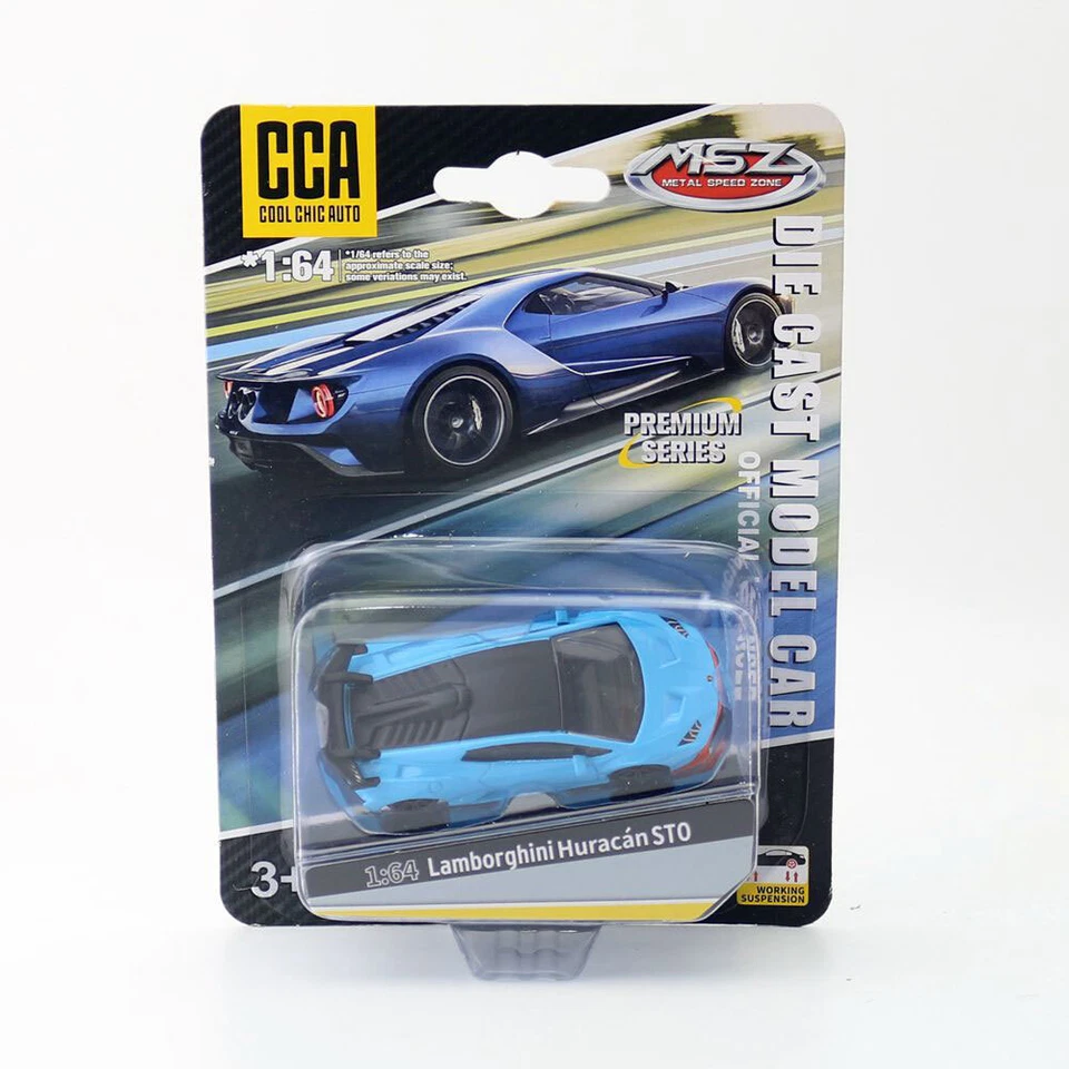 1/64 Lamborghini Huracán STO Modelo Coche Diecast Coches de Juguete Aleación de Zinc Vehículo Azul Foto 1 de 1