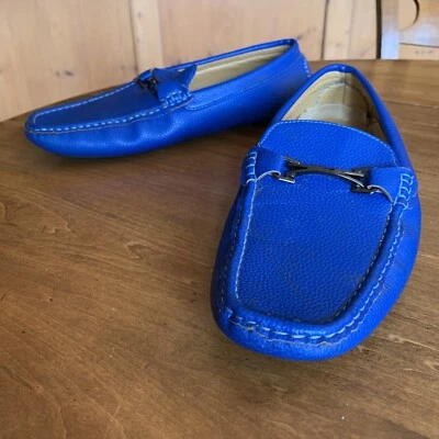 Mens Bruno Marc Blue Pebble Grain Drivers Size 10 1/2 M - Image 1 of 4