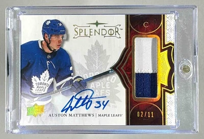 Auston Matthews 2017 Upper Deck Cup Splendor Update Borderless Auto Patch /11 - Image 1 of 3
