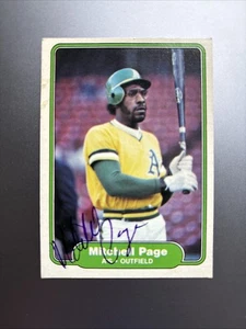 MITCHEL PAGE 1982 FLEER HANDSIGNIERTE SIGNED AUTO BASEBALL KARTE - Bild 1 von 1