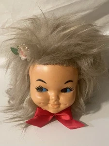 Creepy Doll Head Face Tissue Box Dispenser Cover Vtg 1970’s Halloween Side Eyes - Picture 1 of 6