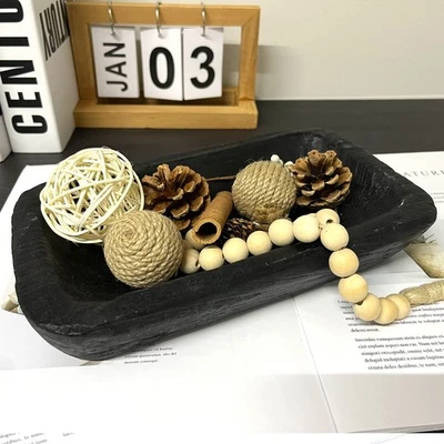 Wooden Dough Bowl Decor, Vintage Wooden Bowl Hand Carved Home Decor for Dinin... - Image 1 of 4