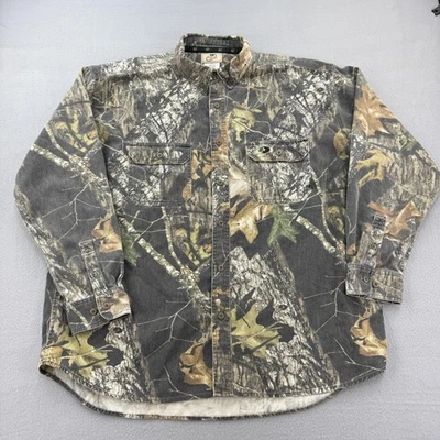 Camisa Mossy Oak Para Hombres 2XL Camuflada Abotonada Manga Larga Caza Exterior Top Algodón Foto 1 de 4