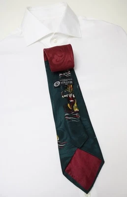 Corbata C&A Para Hombre Talla Única Verde Con Patrón Puntiagudo - Imagen 1 de 4