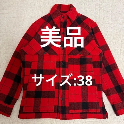 FILSON Wool Jacket Size 38 Red Black Lightweight Non-functioning Condition - Image 1 of 4