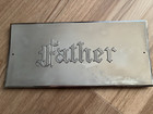 Antique/Vintage "Father" Funeral Casket Coffin Grave Plaque Marker